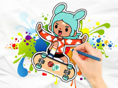 Mchezo Coloring Book: Toca Boca Skateboard
