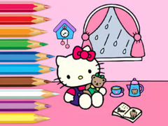 Mchezo Coloring Book: Hello Kitty Rainy Day