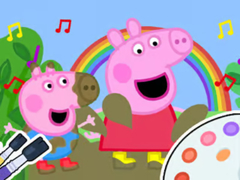 Mchezo Coloring Book: Peppa Pig Muddy Funny
