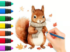 Mchezo Coloring Book: Autumn Squirrel