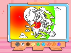 Mchezo Coloring Book: Halloween Little Witch