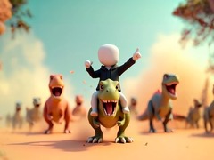 Mchezo Stickman: Dinosaur arena