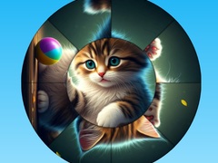 Mchezo Round Jigsaw Puzzle Collect Pictures with Cute Kittens
