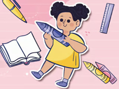 Mchezo Kids Quiz: Stationery Story
