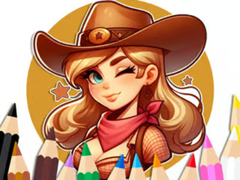 Mchezo Coloring Book: Cowgirl