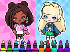 Mchezo Coloring Book: Aha World Sporty Girl