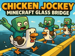 Mchezo Chicken Jockey: Minecraft Glass Bridge
