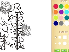 Mchezo Butterflies and Flowers Coloring Book for Kids