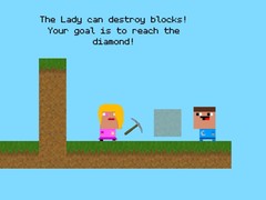 Mchezo Lady And Nubik Build And Dig