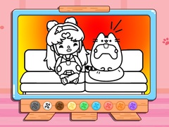 Mchezo Coloring Book: Toca Life With Pusheen