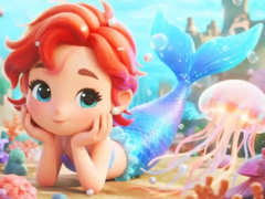 Mchezo Jigsaw Puzzle: Chibi Mermaid Marshmallow Jellyfish