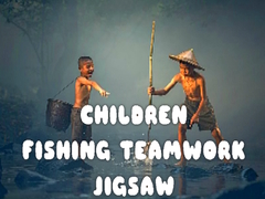 Mchezo Children Fishing Teamwork Jigsaw