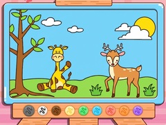 Mchezo Coloring Book: Giraffe And Deer