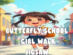 Mchezo Butterfly School Girl Walk Jigsaw