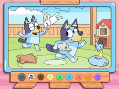 Mchezo Coloring Book: Bluey & Bingo Chasing Play