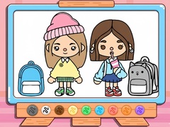 Mchezo Coloring Book: Toca Boca Back To School
