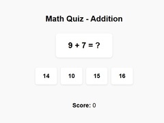 Mchezo Math Quiz Addition