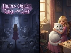 Mchezo Hidden Object - Girl and Cat