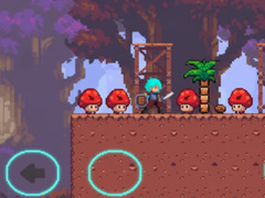 Mchezo The Blue-Haired Warrior vs the Red Mushroom Monsters