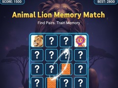 Mchezo Animal Lion Memory Match