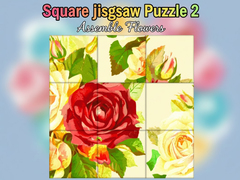 Mchezo Square jigsaw Puzzle 2  Assemble Flowers