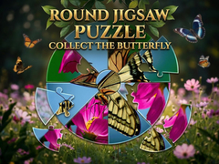 Mchezo Round Jigsaw Puzzle - Collect the Butterfly