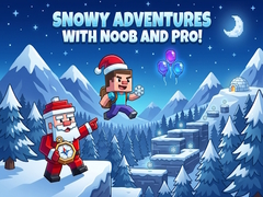 Mchezo Snowy Adventures with Noob and Pro!