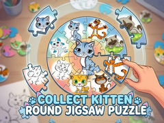 Mchezo Round jigsaw Puzzle - Collect Kitten