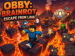 Mchezo Obby: Brainrot escape from Lava