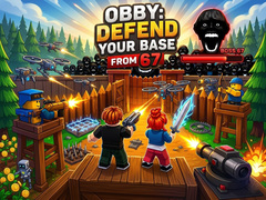 Mchezo Obby: Defend your base from 67