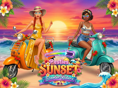 Mchezo Besties Sunset Scooter Rider